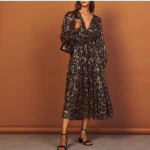 Sandro Dianna Floral Long Dress - S
